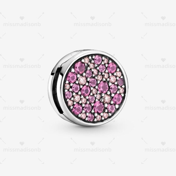 Pandora Pink Pavé Clip Charm - Picture 2 of 4